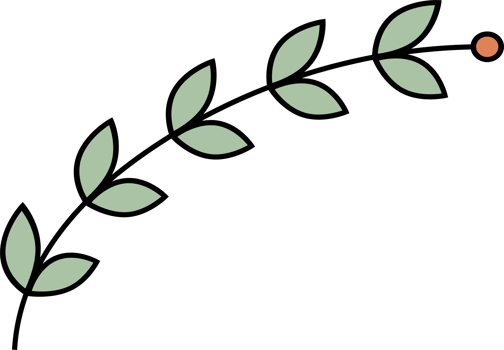 Outline flower with leaves clip art png