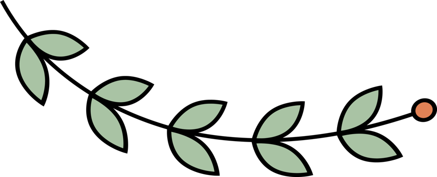 Outline flower with leaves clip art png