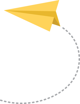 Paper airplane with dotted path png