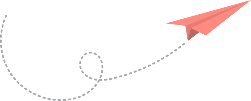 Paper airplane with dotted path png