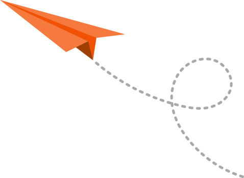 Paper airplane with dotted path png