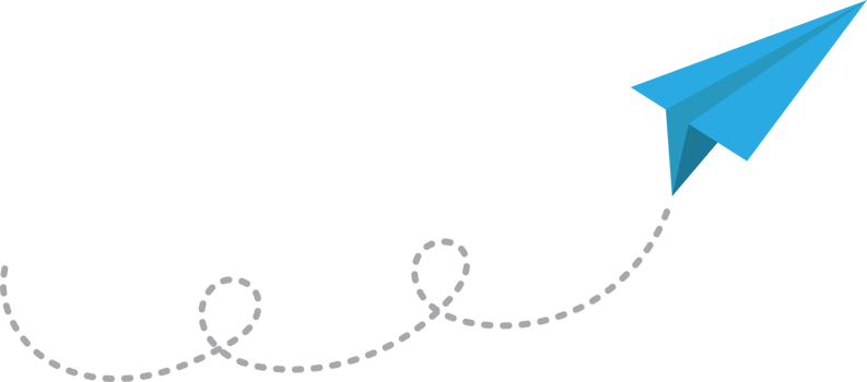 Paper airplane with dotted path png