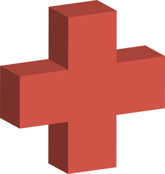 Plus icon in 3D style png