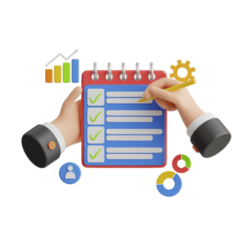 Project task management and effective time planning tools. Project development icon. 3D vector illustration. png