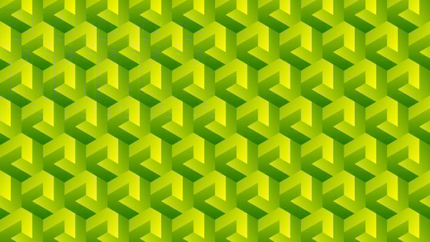 Pattern of 3d optical illusion shape. Pattern of illusion blocks. Vector illustration of 3d green block. Geometric illusive for design graphic, background, wallpaper, layout or art