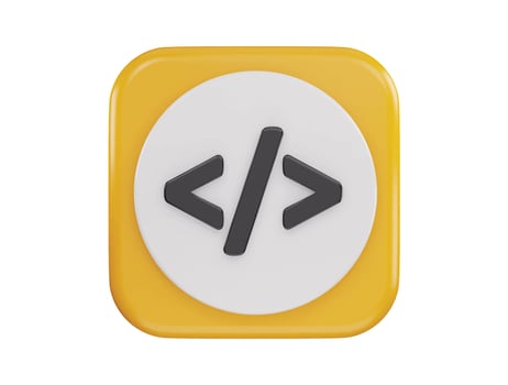 code programing icon 3d rendering vector illustration