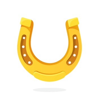 Flat illustration of golden horseshoe for good luck vector