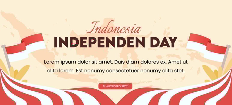 indonesia independent day banner with indonesian flag illustration vector