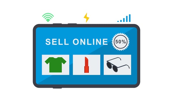 sale of goods through online vector