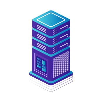3d isometric web hosting server Transparent Background png