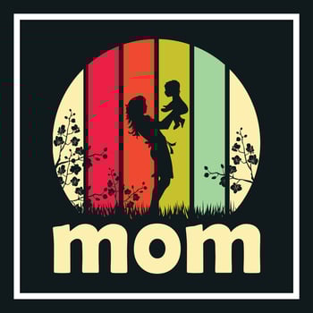 Retro vintage t shirt design Mom T-shirt Design Happy mothers day t-shirt design vector Free Vector