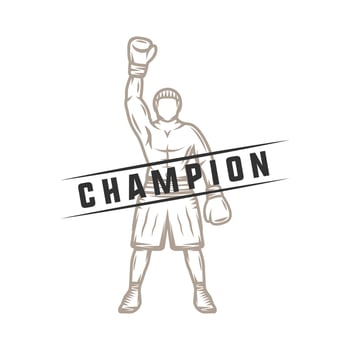 Basic RGVintage retro boxer. Can be used for logo, badge, emblem, mark, label. Graphic Art. Illustration.B vector