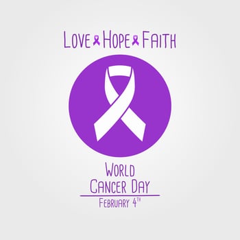 February 4, World Cancer Day. Vector Template
