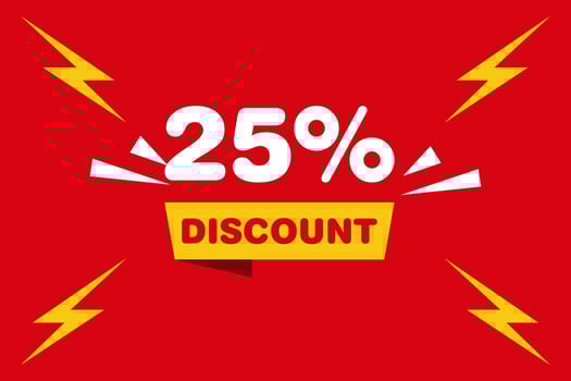 25 percent Sale and discount labels. price off tag icon flat design. vector