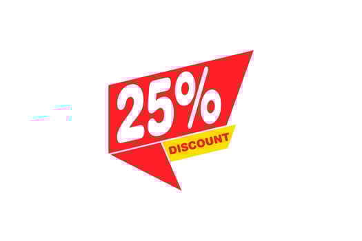 25 percent Sale and discount labels. price off tag icon flat design. vector