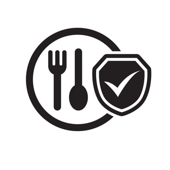 Food safety icon in simple black design isolated on white background vector