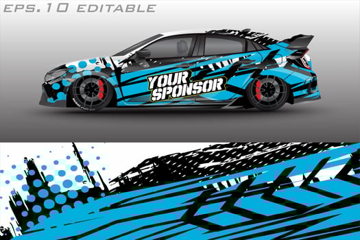 car wrap abstract racing graphic background for vinyl wrap and stickers vector