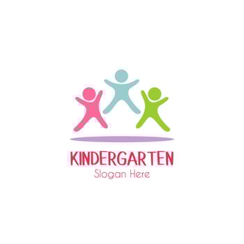 Playgroup, preschool, kindergarten logo template vector