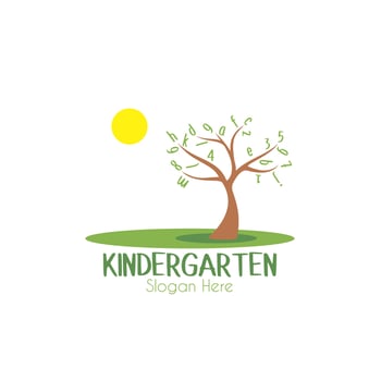 Abstract kids city logo playground, kids zone icon design template vector