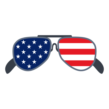 Sunglasses with American Flag. png