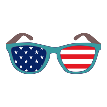 Sunglasses with American Flag. Patriotism Election Icon. png