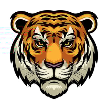 Tiger Head mascot illustration drawing vector