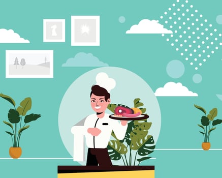 Waiter concept. restaurant staff in the uniform, catering service. vector