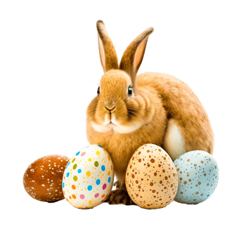 Easter bunny rabbit with Easter egg png