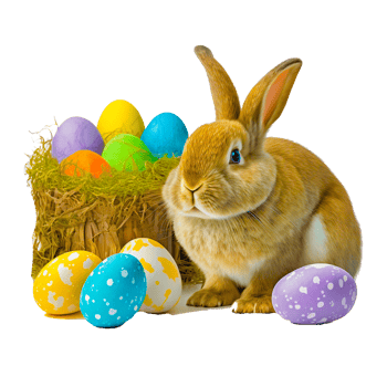 Easter bunny and Easter egg stock png