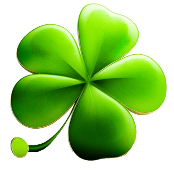 Green happy clover leaf png