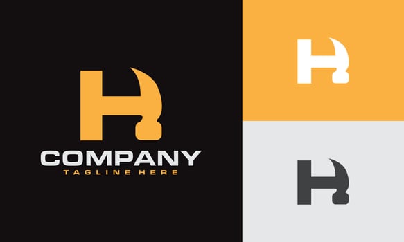 initials H hammer logo vector