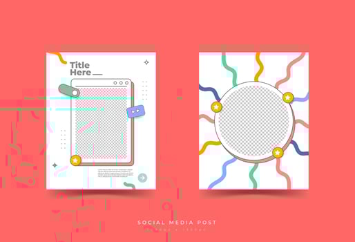 social media post template, transparency, modern style, hand drawn vector