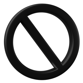3D Stop sign prohibition or forbidden icon isolated on transparent background. png