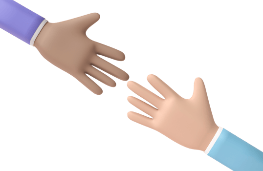 Helping hands isolated on transparent background. Cartoon character begging hand rescue concept. png