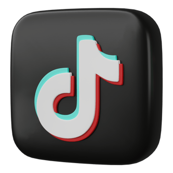 3D render, TikTok logo icon isolated on transparent background. png