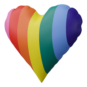 3D render, Pride LGBT on heart icon isolated on transparent background. png