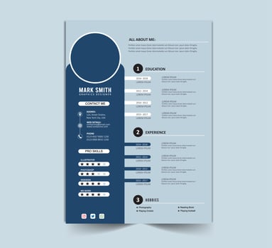 modern Minimalist cv template with Vector Design