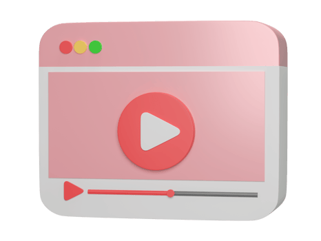 3D video media player isolated on transparent background PNG file format