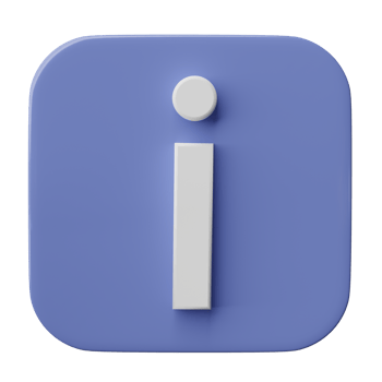 3D Information icon isolated on transparent background, png file.