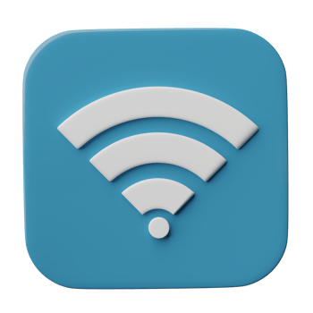 3D Icon Wi-Fi, wireless internet network symbol isolated on transparent background, png file.