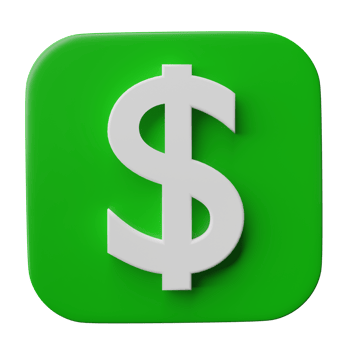 3D Dollar sign isolated on transparent background, png file.