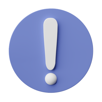 3D Exclamation mark symbol, caution sign icon isolated on transparent background png file.