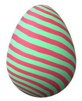 3D easter egg isolated on transparent background png file.