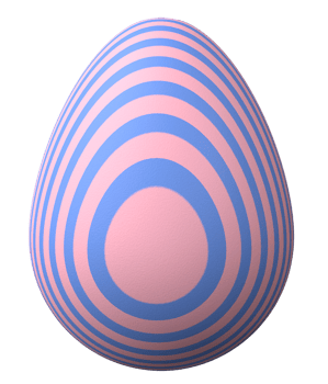 3D easter egg isolated on transparent background png file.