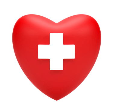 3D rendering, Red heart with healthy status icon isolated on transparent background png
