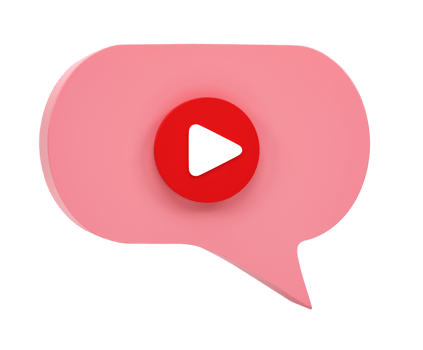 3D rendering, Play video icon in chat speech bubble isolated on transparent background png