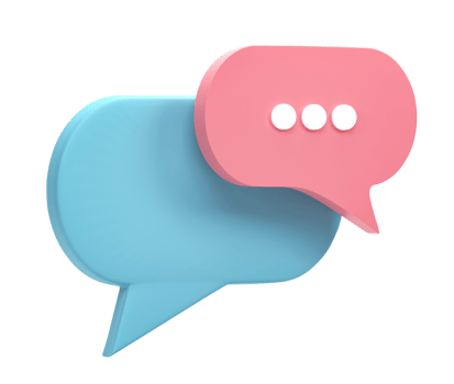 3D rendering. Chat bubble icon isolated on transparent background png