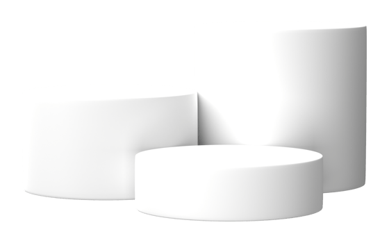 3D, white podium display scene of minimal geometric platform base isolated on transparent background png file.