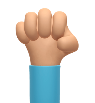 3D rendering, Cartoon character hand isolated on transparent background png