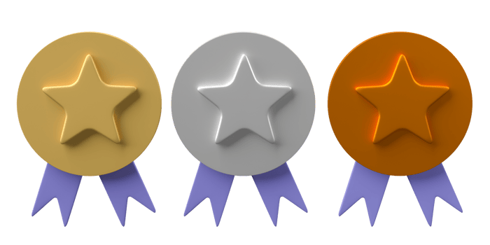 3D rendering, Winner quality medal with star isolated on transparent background png